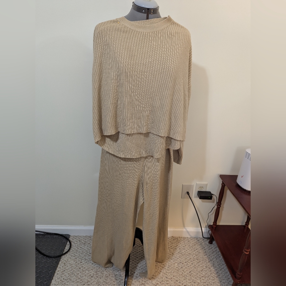 PNasty Gal Tan Wide Leg Lounge set